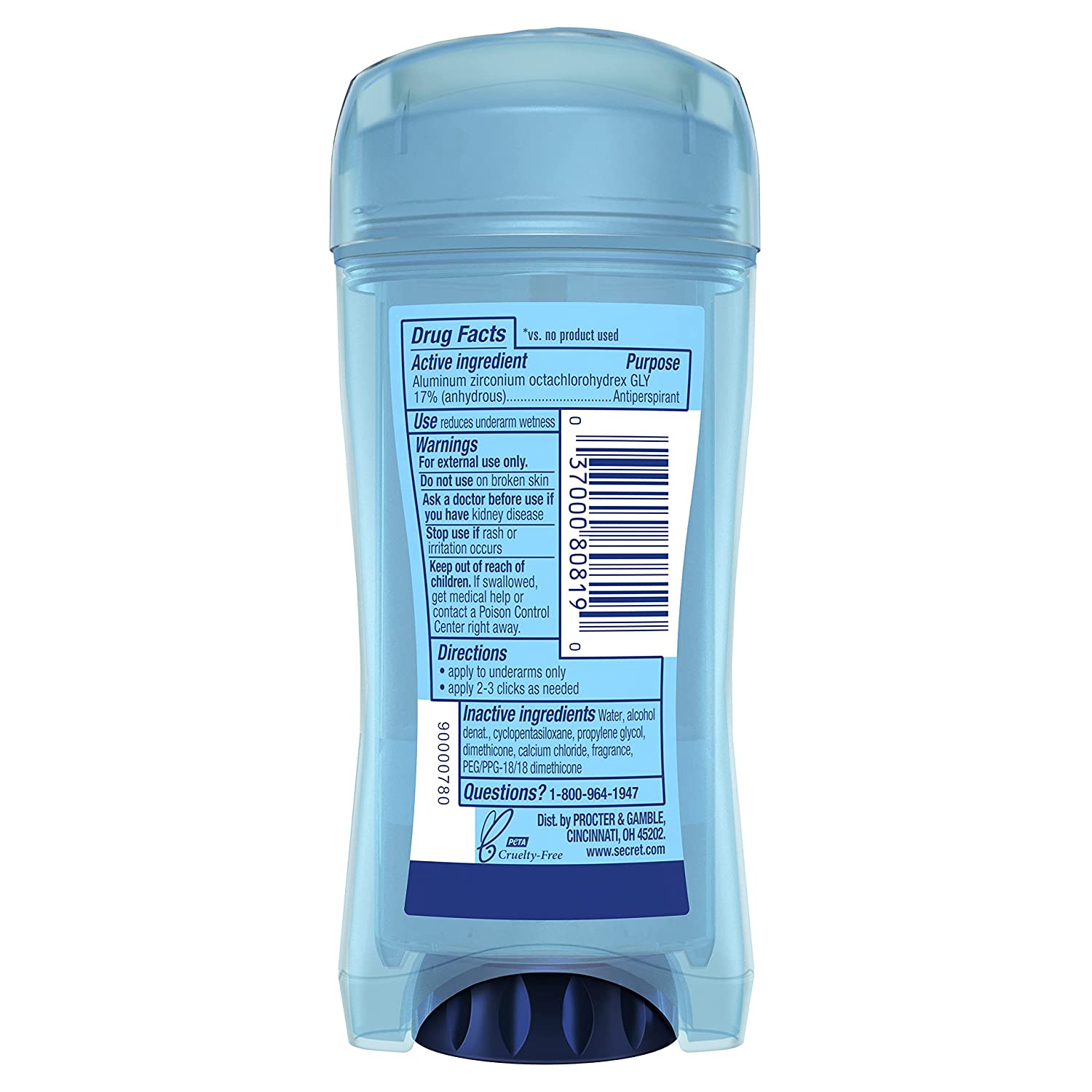 Secret Antiperspirant Deodorant for Women, Protecting Powder Scent, Clear Gel, Outlast Xtend, 2.6 Oz (Pack of 6) (Packaging May Vary) - Image 2